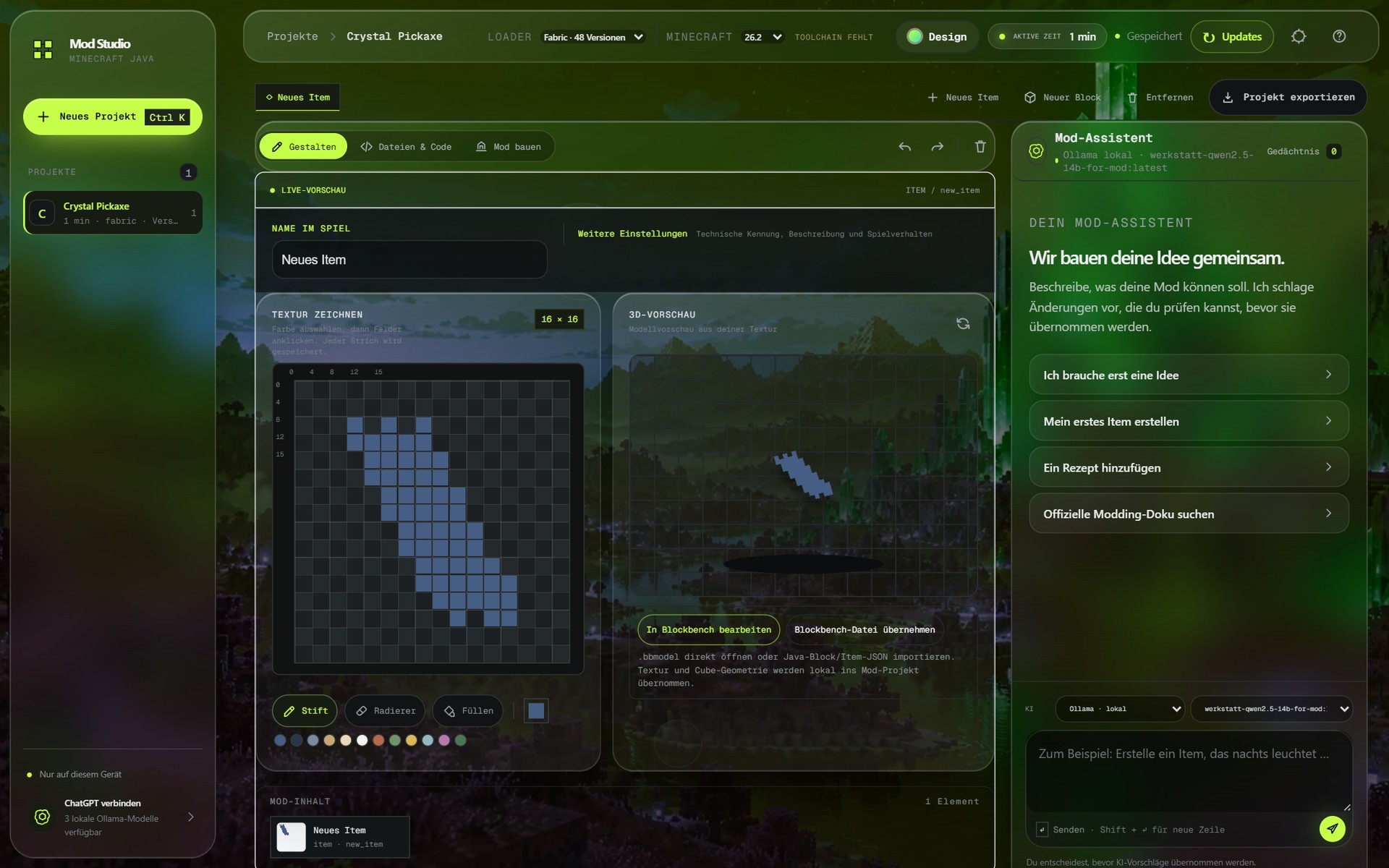 Mod Studio: Textur-Editor, 3D-Vorschau und Mod-Assistent in einem Projekt
