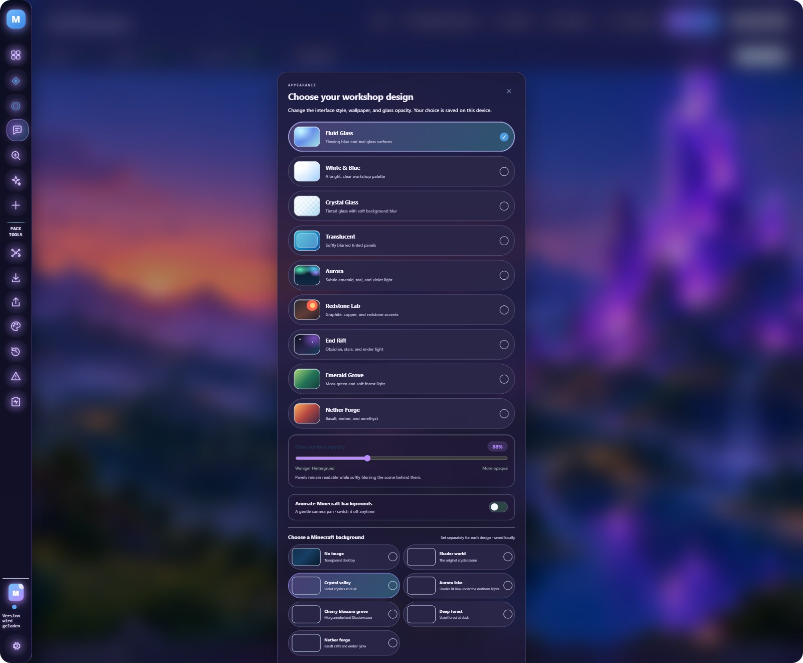 Real Modspire design and background settings