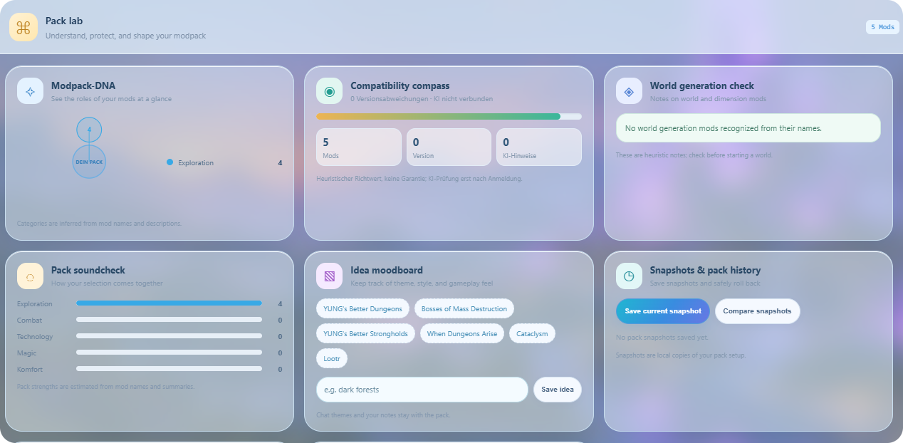 Real Pack Lab screen from Modspire